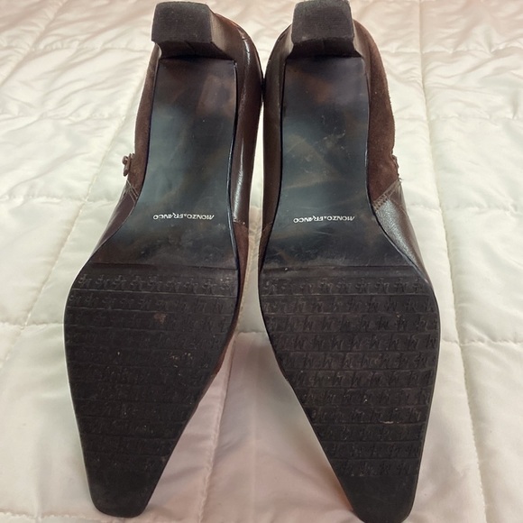 Monzo & Franco Oyster Heeled Embossed Brown Leather Upper Boots Size 8.5 EUC - Picture 8 of 13